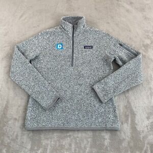 Patagonia Better Sweater 1/4 Zip Women Small Gray Fleece Jacket Sweatshirt Logo